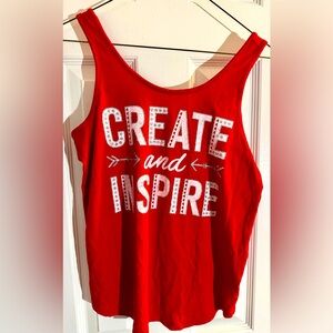 Justice Red Tank Top Inspirational Message Size 16